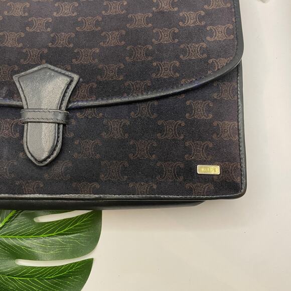 Celine Triomphe Clutch Toiletry Pouch Vintage Logo Makeup Case Bag Pochette - Picture 2 of 16